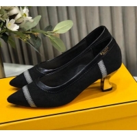 Popular Style Fendi Colibri Fabric Pumps 5cm Black 122140