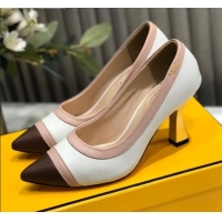 Top Design Fendi Colibri Calfskin Pumps 9.5cm White 122143