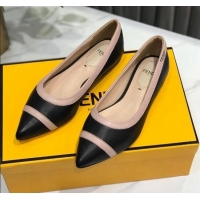 Best Grade Fendi Colibri Calfskin Flat Ballerinas Black 122148