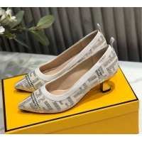 Discounts Fendi Colibri Crystal Fabric Pumps 5.5cm White 122153