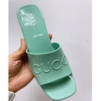 Good Product Gucci TPU Slide Sandal With 5.5cm Heel 101963 Green 2021