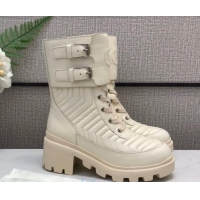 New Fashion Gucci Calfskin Short Boot with Interlocking G 628855 White