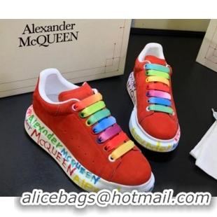 Perfect Alexander McQueen Velvet Graffiti Sneakers 092441