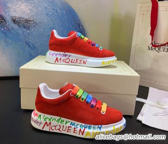 Perfect Alexander McQueen Velvet Graffiti Sneakers 092441