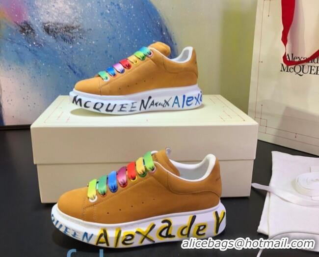 New Style Alexander McQueen Velvet Graffiti Sneakers 092442