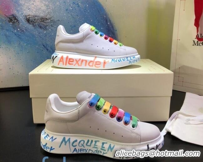 Most Popular Alexander McQueen Velvet Graffiti Sneakers 092443