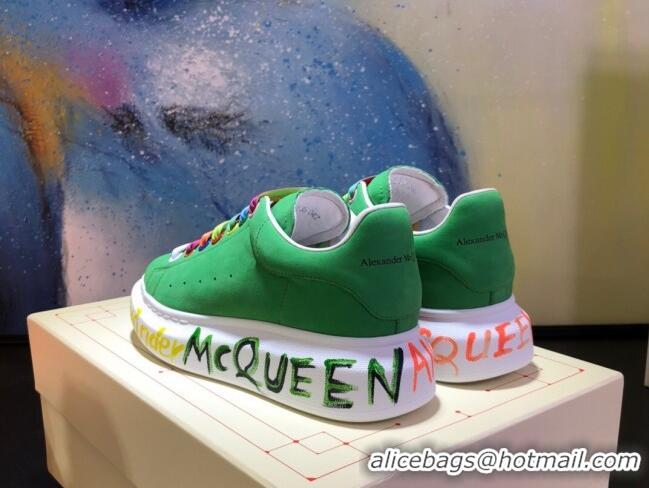 Good Quality Alexander McQueen Velvet Graffiti Sneakers 092445