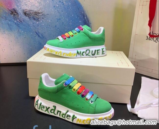 Good Quality Alexander McQueen Velvet Graffiti Sneakers 092445