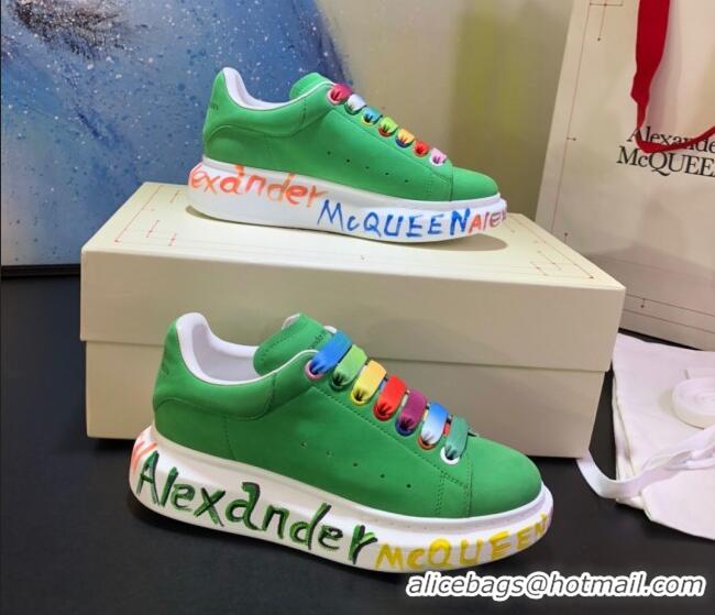 Good Quality Alexander McQueen Velvet Graffiti Sneakers 092445