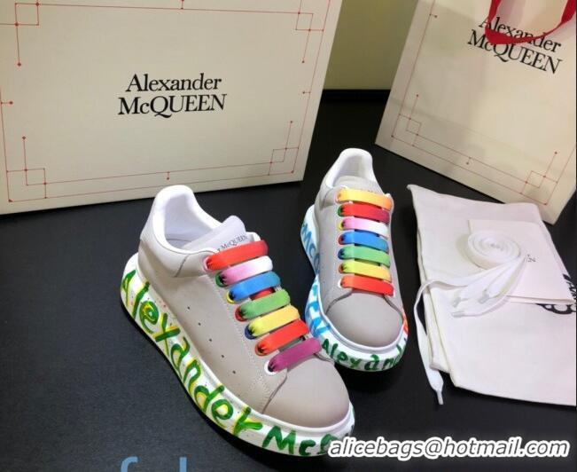 Best Price Alexander McQueen Velvet Graffiti Sneakers 092448