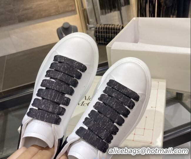 Unique Grade Alexander Mcqueen White Silky Calfskin Sneaker Black 22211