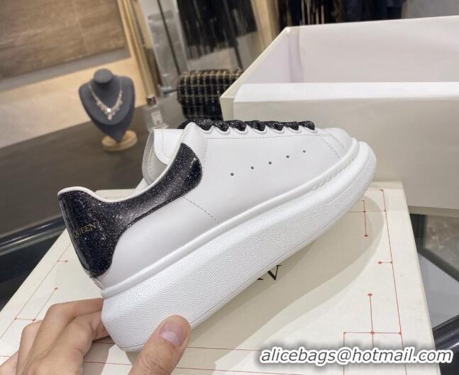 Unique Grade Alexander Mcqueen White Silky Calfskin Sneaker Black 22211