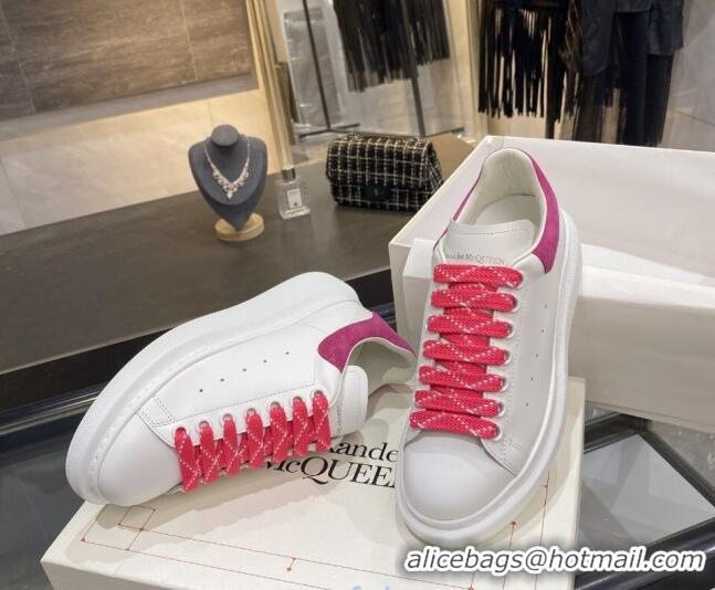 Unique Style Alexander Mcqueen White Silky Calfskin Sneaker 22211 Pink