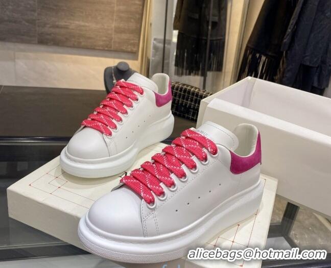 Unique Style Alexander Mcqueen White Silky Calfskin Sneaker 22211 Pink