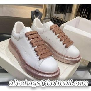 Good Looking Alexander Mcqueen White Silky Calfskin Sneaker 22211 Light Brown