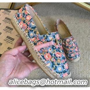 Best Quality Gucci Liberty London Flora Print Canvas Espadrilles 111260 Pink