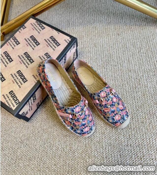 Best Quality Gucci Liberty London Flora Print Canvas Espadrilles 111260 Pink