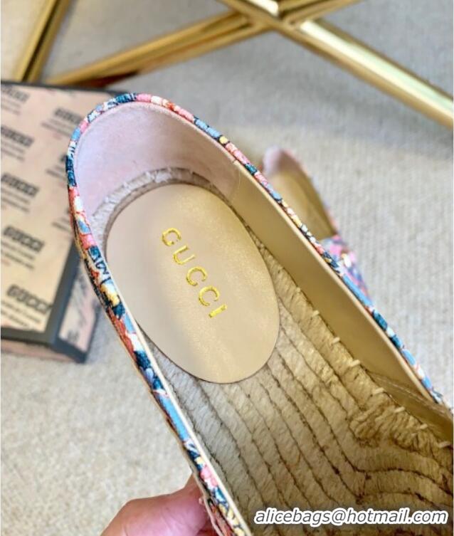 Best Quality Gucci Liberty London Flora Print Canvas Espadrilles 111260 Pink