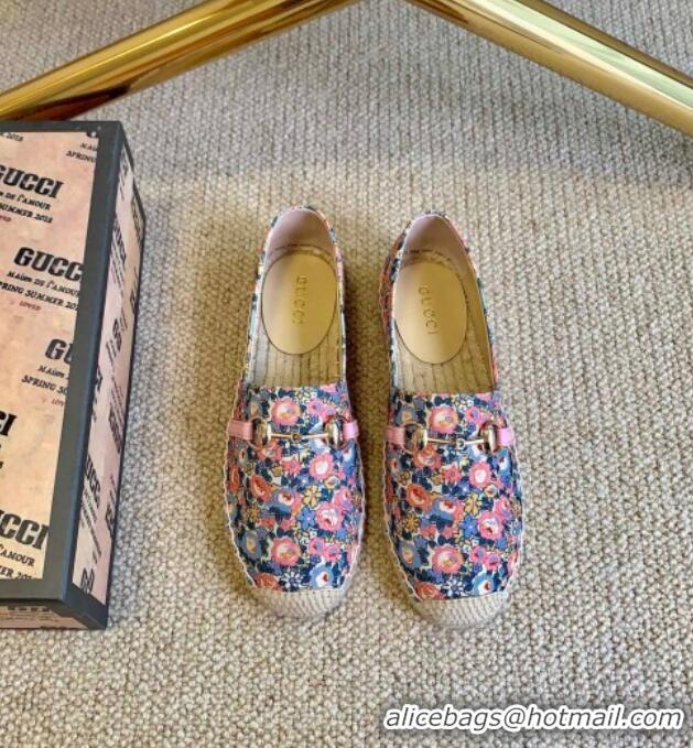 Best Quality Gucci Liberty London Flora Print Canvas Espadrilles 111260 Pink