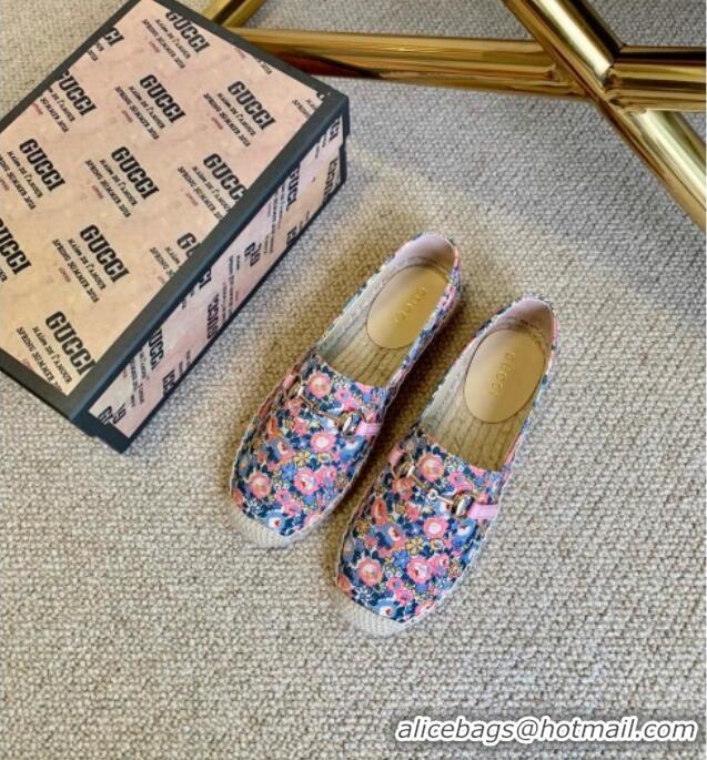 Best Quality Gucci Liberty London Flora Print Canvas Espadrilles 111260 Pink