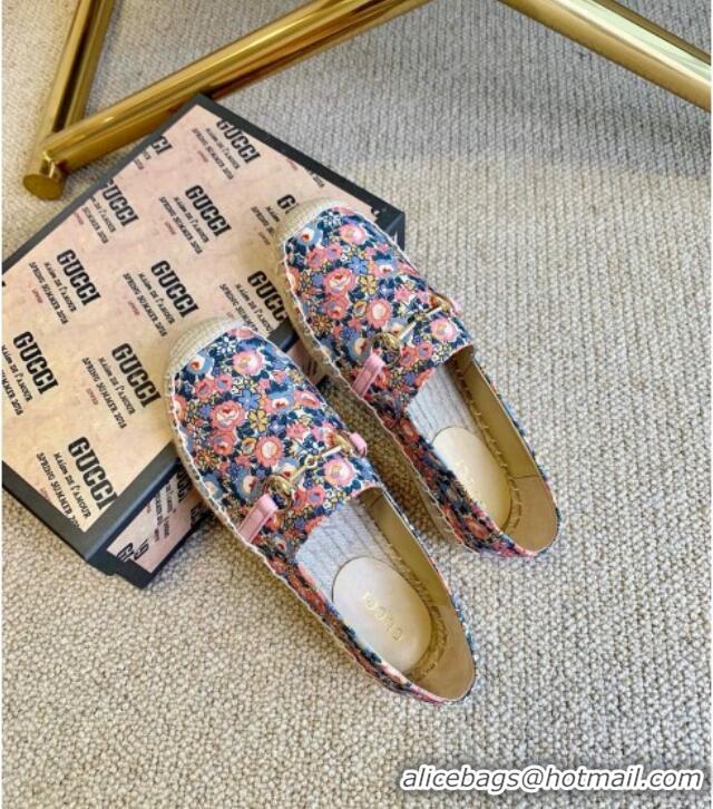 Best Quality Gucci Liberty London Flora Print Canvas Espadrilles 111260 Pink