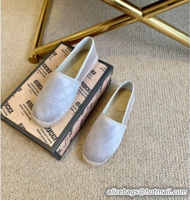 Fashionable Gucci GG Silk Espadrilles 11264 Silver 