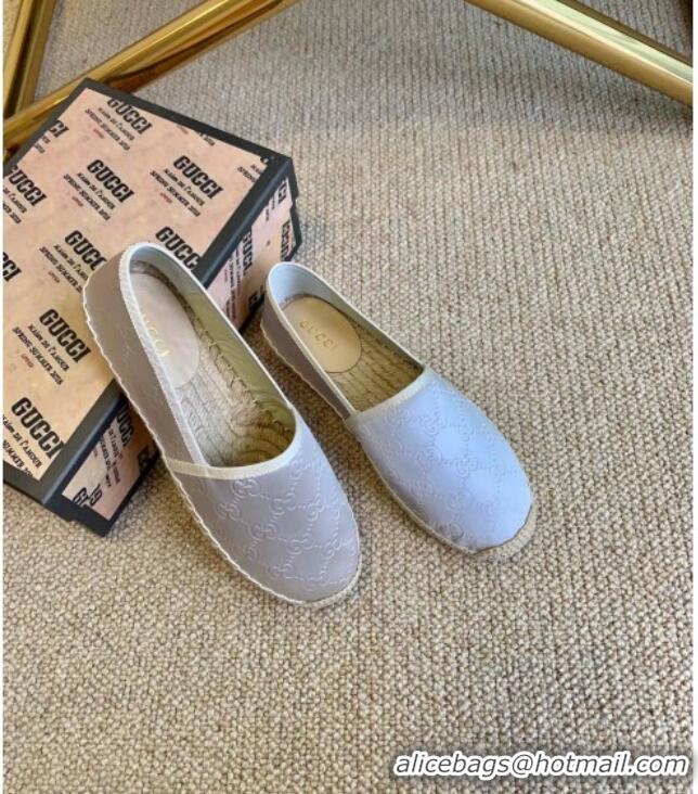 Fashionable Gucci GG Silk Espadrilles 11264 Silver 