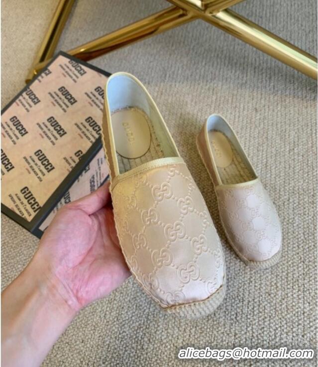 Low Price Gucci GG Silk Espadrilles 11264 Pale Gold