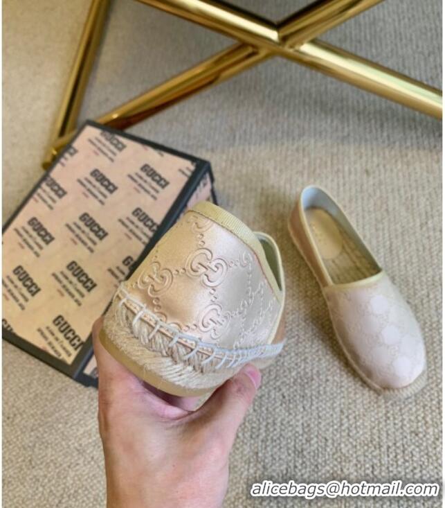 Low Price Gucci GG Silk Espadrilles 11264 Pale Gold