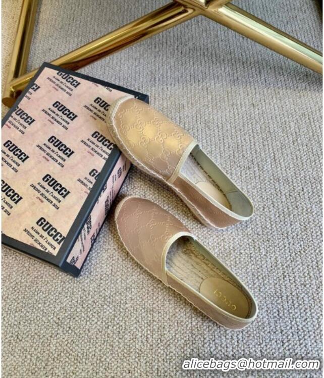 Low Price Gucci GG Silk Espadrilles 11264 Pale Gold