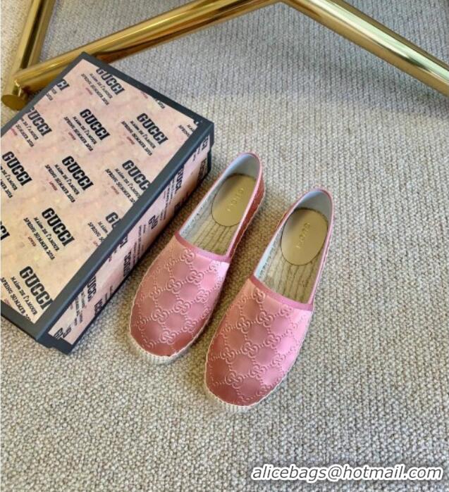 Best Luxury Gucci GG Silk Espadrilles 11264 Pink