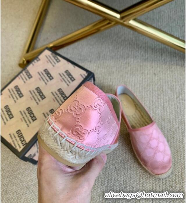 Best Luxury Gucci GG Silk Espadrilles 11264 Pink