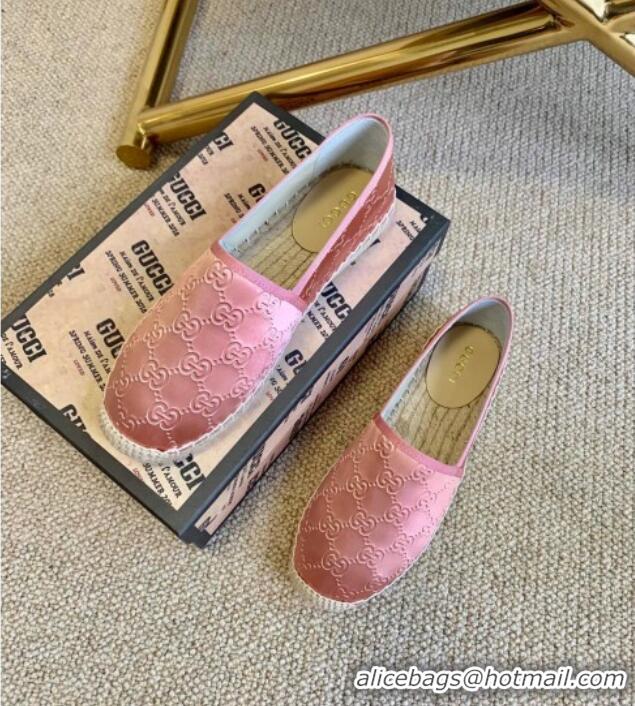 Best Luxury Gucci GG Silk Espadrilles 11264 Pink