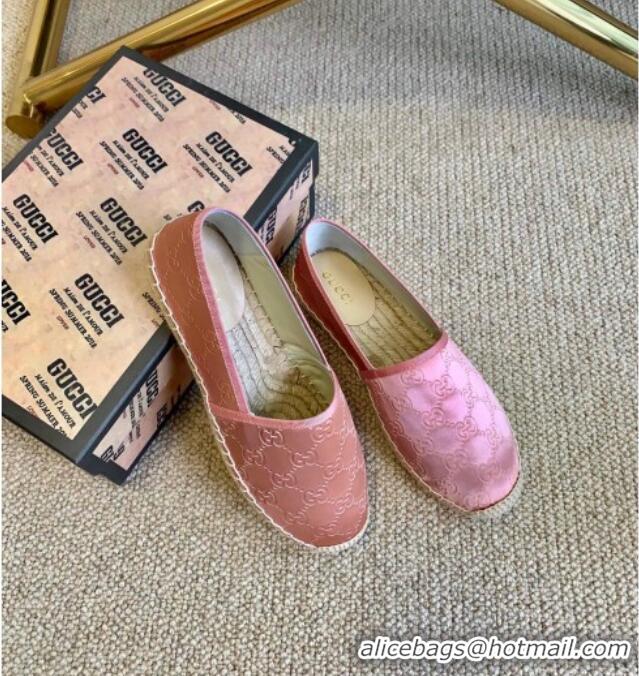 Best Luxury Gucci GG Silk Espadrilles 11264 Pink