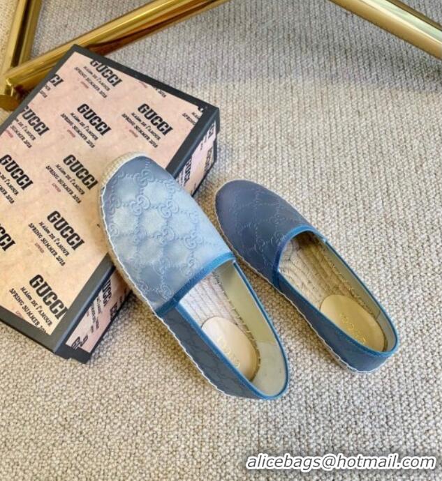 Unique Style Gucci GG Silk Espadrilles 11264 Blue