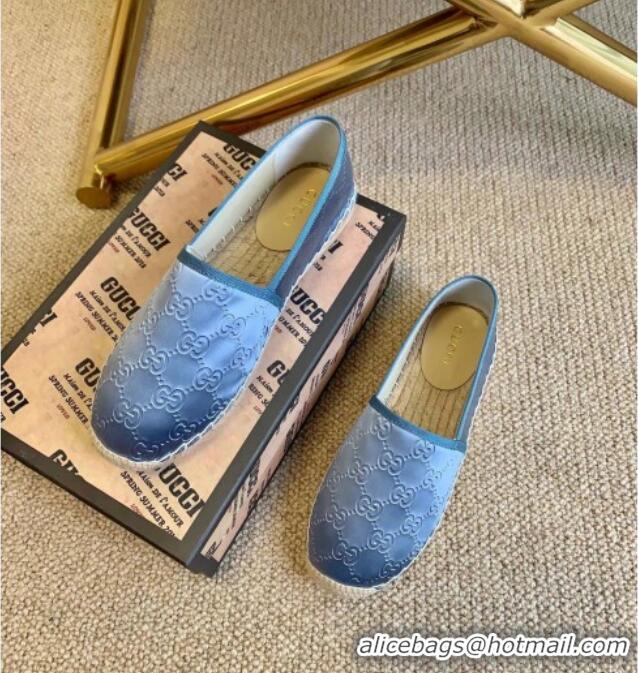 Unique Style Gucci GG Silk Espadrilles 11264 Blue