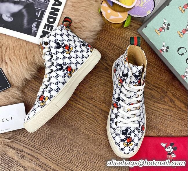 Good Quality Gucci x Disney GG High top Sneakers 111438 White