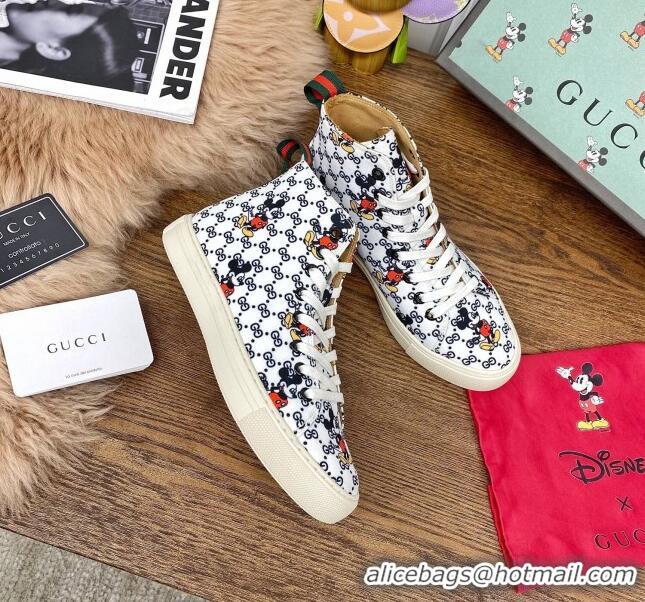 Good Quality Gucci x Disney GG High top Sneakers 111438 White