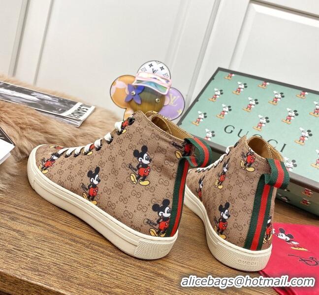 Grade Design Gucci x Disney GG High top Sneakers 111438 Brown