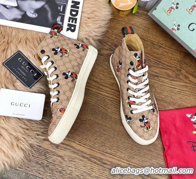 Grade Design Gucci x Disney GG High top Sneakers 111438 Brown