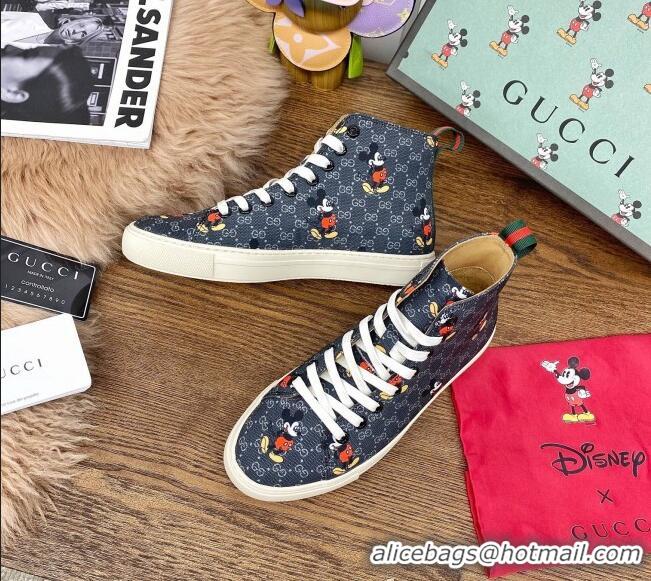 Unique Discount Gucci x Disney GG High top Sneakers Navy Blue 111442