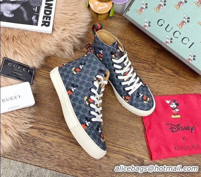 Unique Discount Gucci x Disney GG High top Sneakers Navy Blue 111442