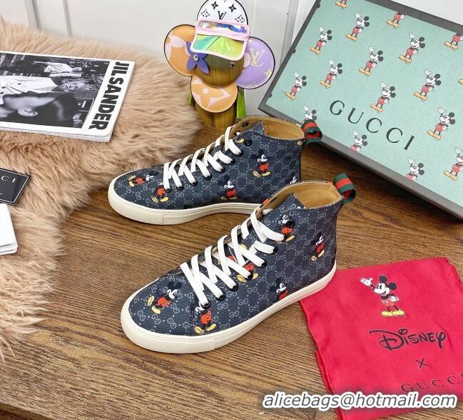 Unique Discount Gucci x Disney GG High top Sneakers Navy Blue 111442