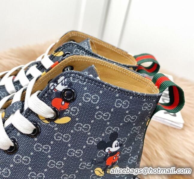 Unique Discount Gucci x Disney GG High top Sneakers Navy Blue 111442