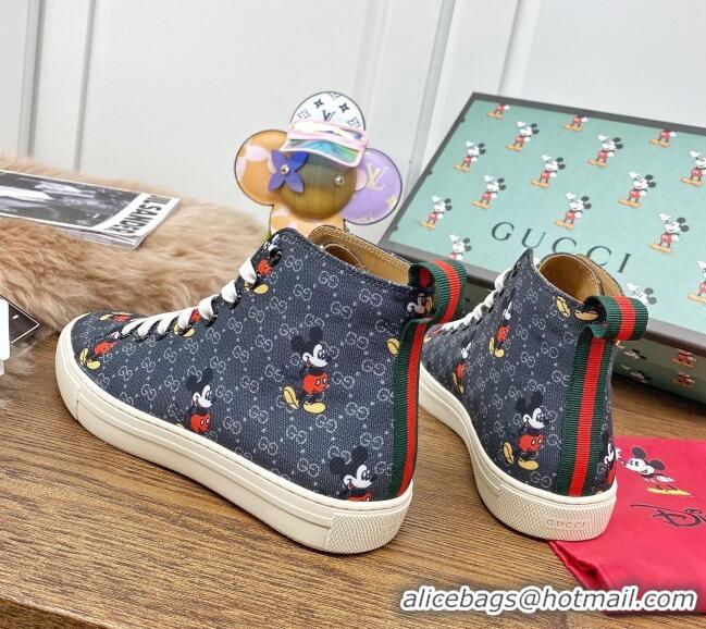 Unique Discount Gucci x Disney GG High top Sneakers Navy Blue 111442