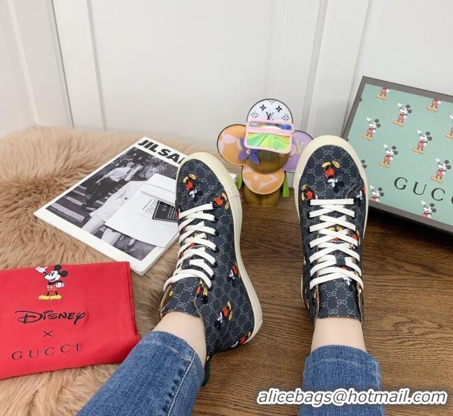 Unique Discount Gucci x Disney GG High top Sneakers Navy Blue 111442