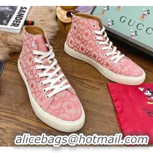 Top Quality Gucci x Disney GG High top Sneakers 111442 Pink