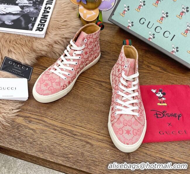 Top Quality Gucci x Disney GG High top Sneakers 111442 Pink