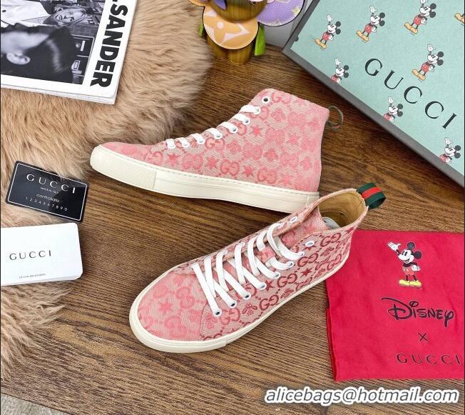 Top Quality Gucci x Disney GG High top Sneakers 111442 Pink