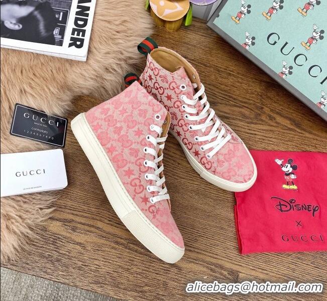 Top Quality Gucci x Disney GG High top Sneakers 111442 Pink